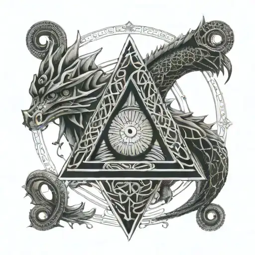 Penrose Triangle With Ouroboros Dragon