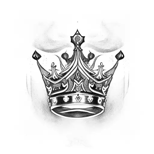 A Kings Crown With Ace Symbol And Swords