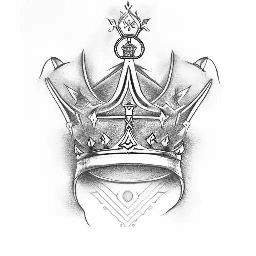 A Kings Crown With Ace Symbol Along With The Angels Of Heaven