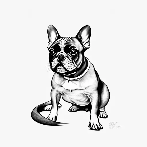 French Bulldog Black With Withe Line In The Face