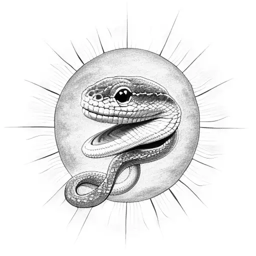 A Snake With The Sun In Its Mouth