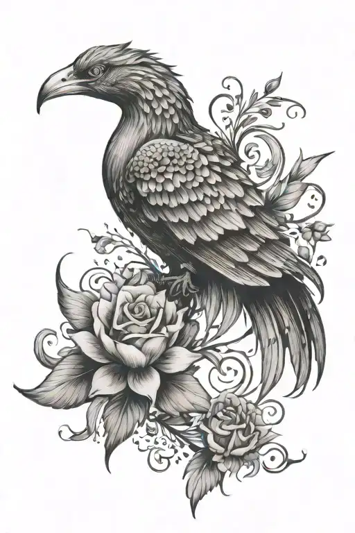 Floral Phoenix Wrap Around