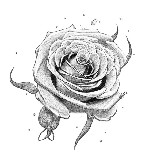 Cat Inside Roses Looking Right