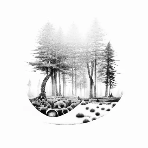 A Mystical Forest Landscape With Hidden Animals And Game Elements