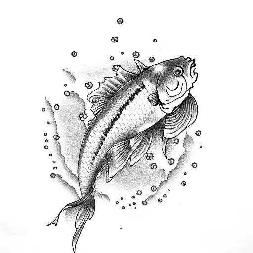 The Japanese Cherry Blossom And Koi Fish