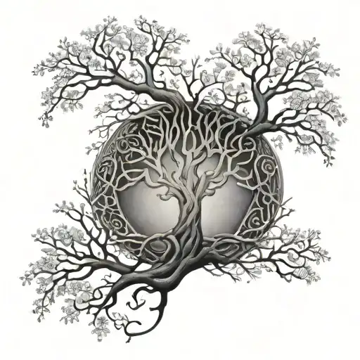 An Intricate Tree Of Life With The Letter A Hidden In The Branches