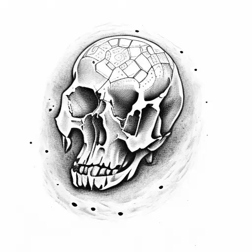 Titan Atlas Holding A Decaying Skull