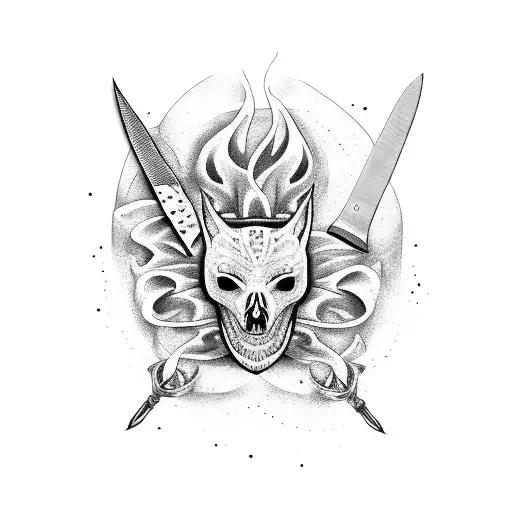 Knife And Fire Intertwined