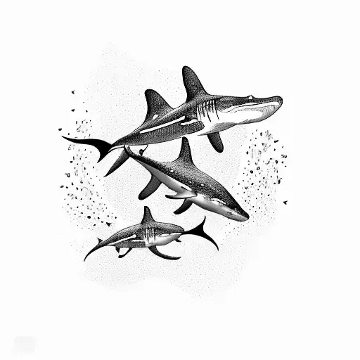 Whale Shark And Hammerhead Shark Swimming Together