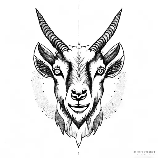 Old School Style Goat And Zeppelin With Nature