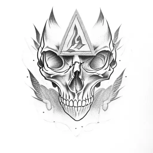 Raven On Cobra With Skull