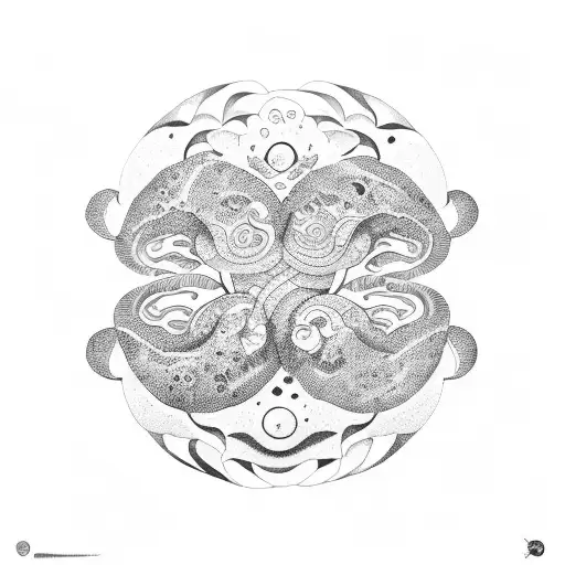 Ying Yang Round Turtle And Whale From The Side