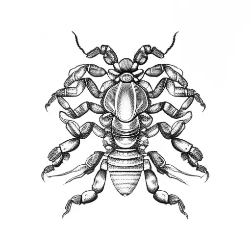 A Scorpion Formed By Intricate Black And Grey Floral Patterns