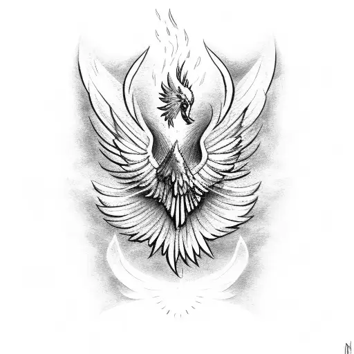 Person With Phoenix Wings On A Bike