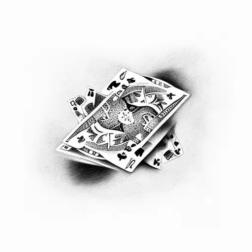 Playing Cards Fanned Out On Fire