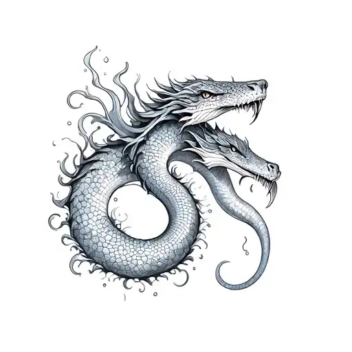 Twin-head Sea Serpent With Water Arm Sleeve