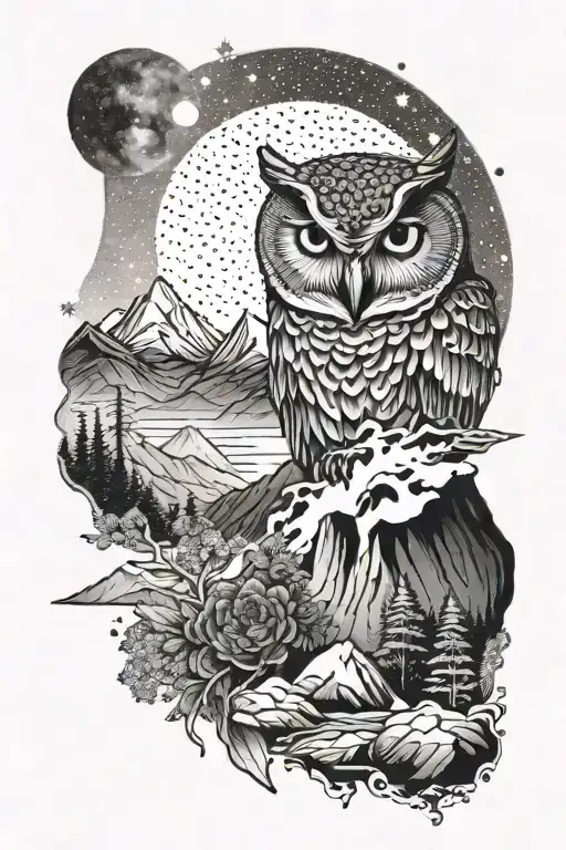 Owl And Mountain Peak