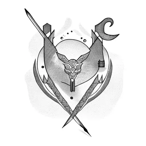 Bow And Arrow And A Pot