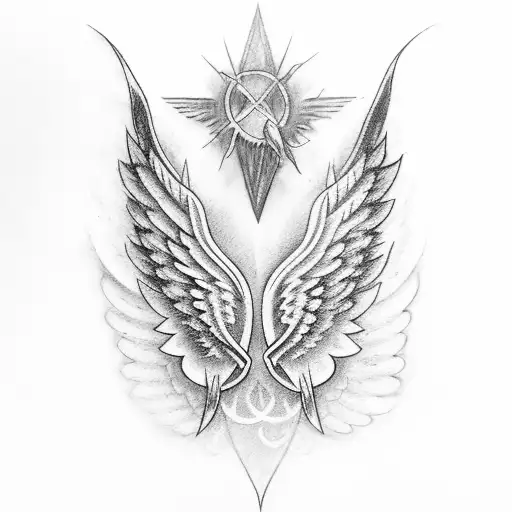 Angel Wings With Sg Written