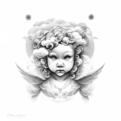 Cherub On Top Of The Cloud