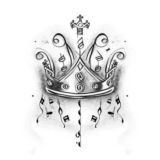 A Crown With Music Notes As Jewels