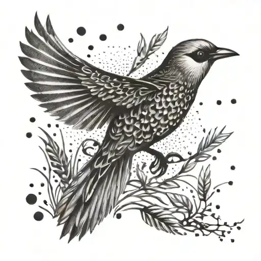 Bird Flies Out Of The Grass