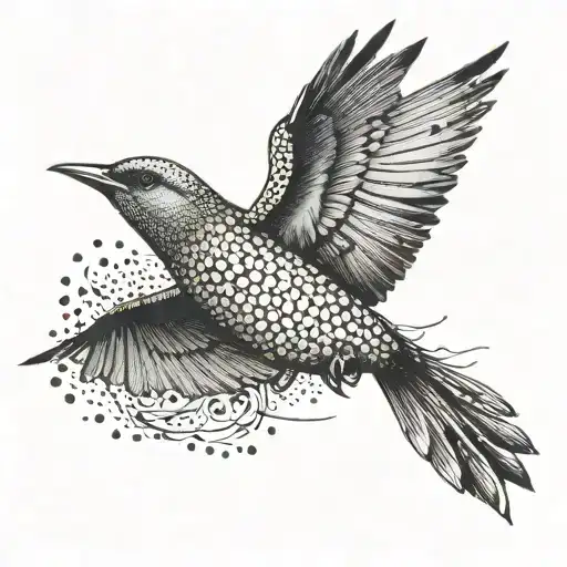 Bird Flies Out Of The Grass