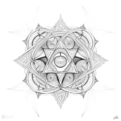 A Beautifully Intricate Pentagram Intertwined With Delicate Floral Patterns