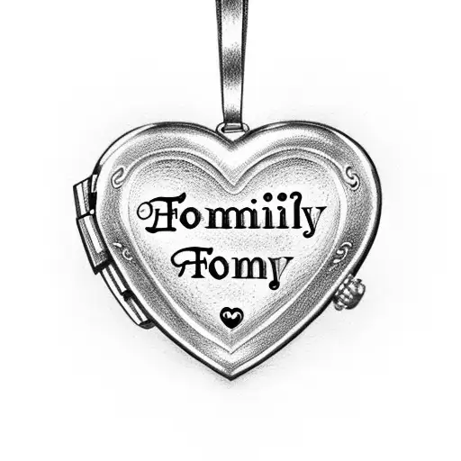 A Heart-shaped Locket With The Word 'Family' Engraved On It