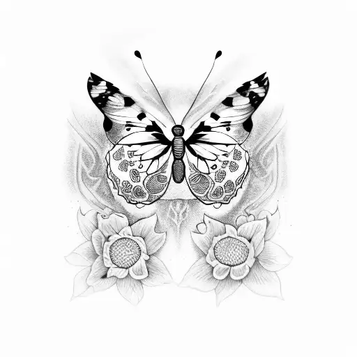 Butterfly Skull And Knife