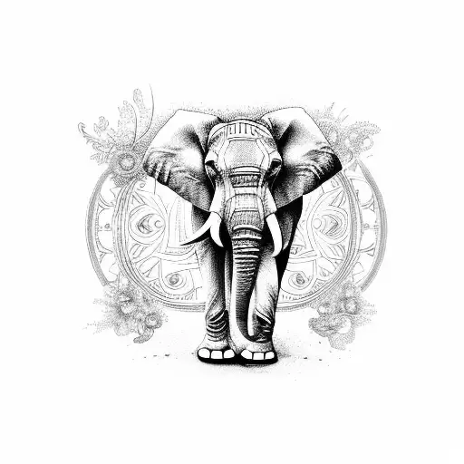 Elephant With Doves And Butterflies