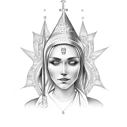 Saint Mary With Back Ground