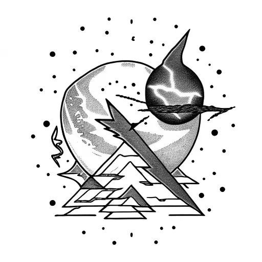 Planet With Lightning