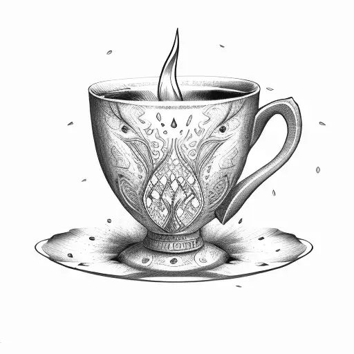 Cup Of Tea With Fire