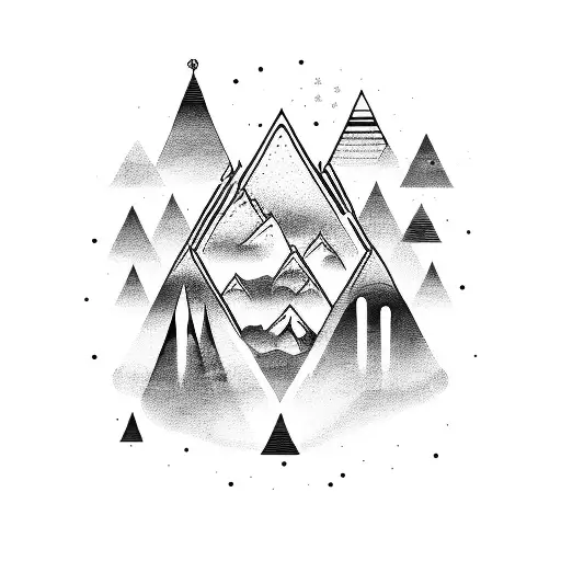 A Psychedelic-inspired Music Festival Scene Set Against A Backdrop Of Towering Mountains