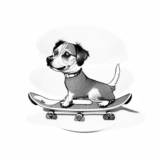Dog On A Skateboard On Lsd