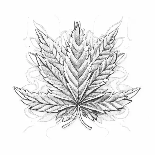 A Cannabis Leaf Transforming Into A Culinary Herb Bouquet