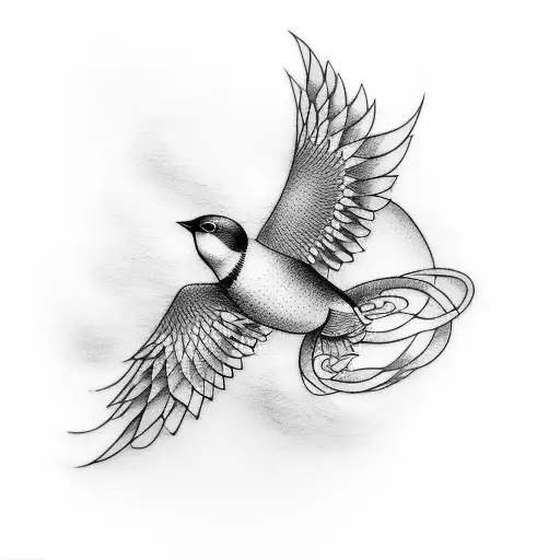 Tatoo Wanderlust A Bird Flying Over A Winding Path