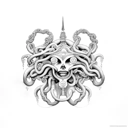 Medusa Mit Ernsten Blick