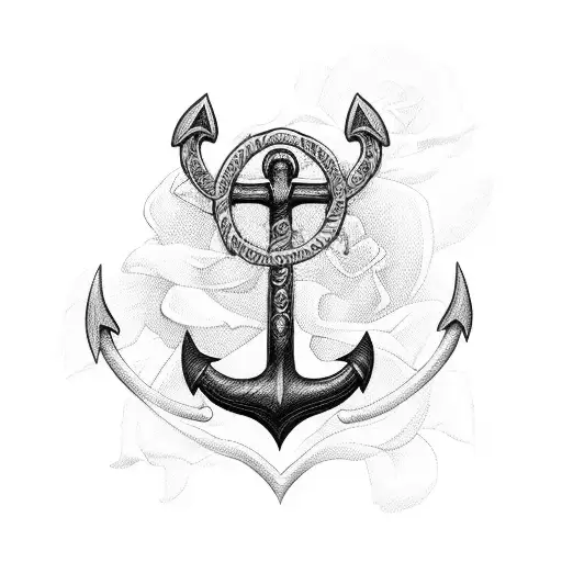 Sword With Roses And An Anchor And A Bull