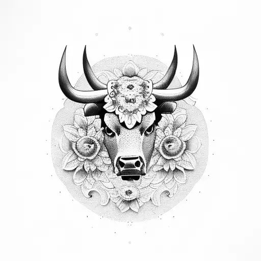 Bull With Barcelona Flower