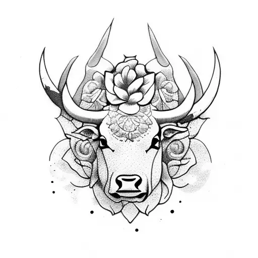 Bull With Barcelona Flower Scary