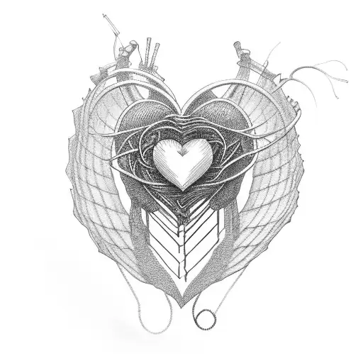 Heart Wrapped In Wire With An Angel