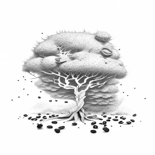 Withered Tree With Coffee Beans