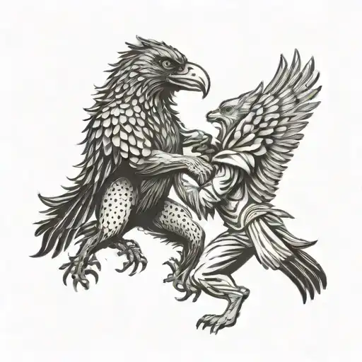 A Boxing Match Between A Raven And A Wolfman