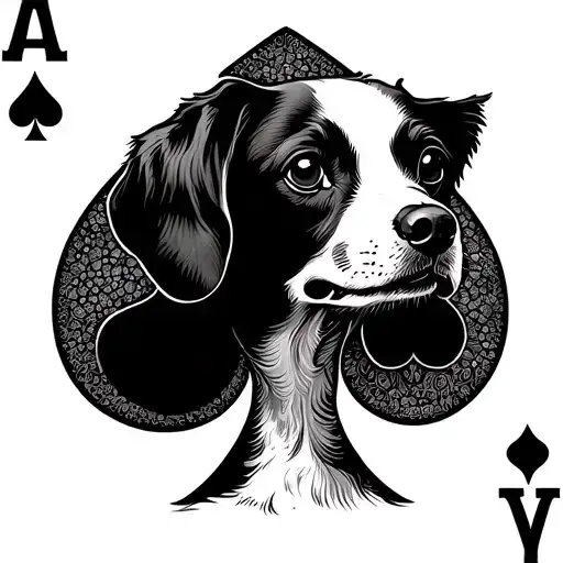 Ace Of Spades With Dog