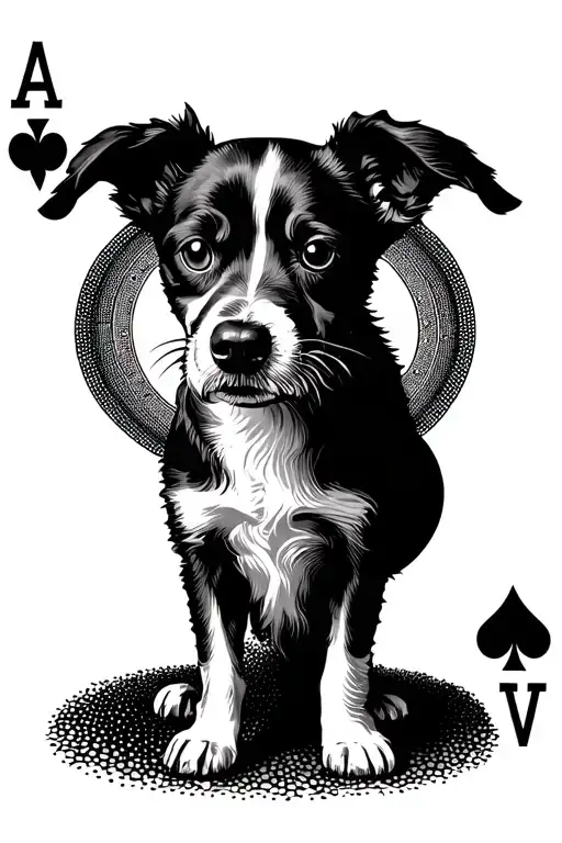 Ace Of Spades With Dog