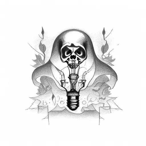Grim Reaper Holding Light Bulb