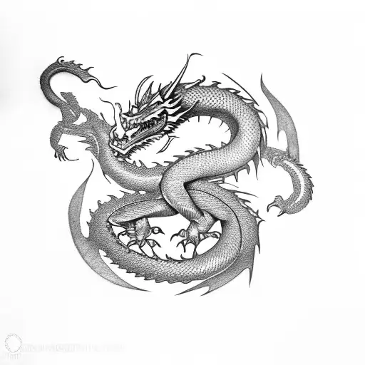 Dragon Entwined In A Sword