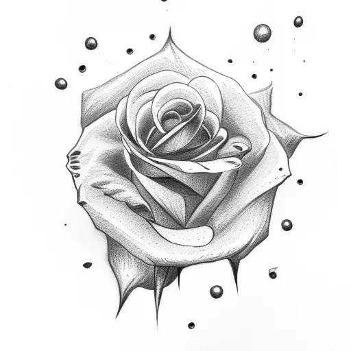 Cross With A Rose And Date